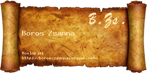 Boros Zsanna névjegykártya
